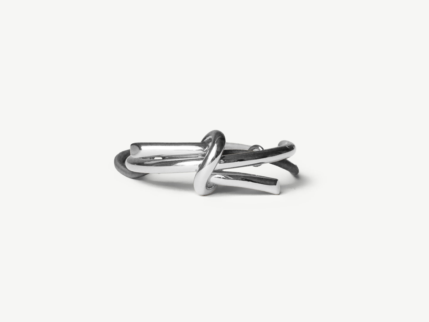 clōw atelier small knot hair accessory on elastic, silver white gold, elegant for ponytail or bun
